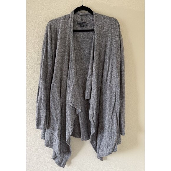 Barefoot Dreams Bamboo Chic Lite Women's Gray Drape Open Front Cardigan Sz L/XL - Picture 1 of 5